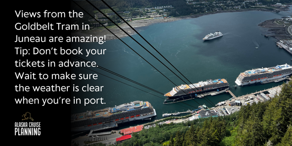 Stunning mountain views from the Goldbelt Tram on Mount Roberts, a top Juneau cruise excursion